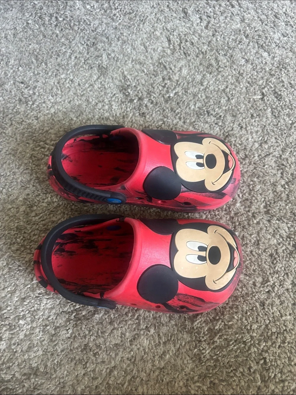 Mickey Mouse Red Kids Croc Shoes